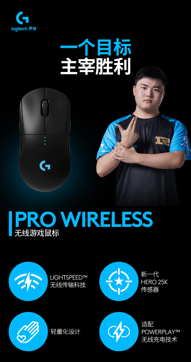 罗技G Pro Wireless 无线游戏鼠标GPW - zFrontier 装备前线